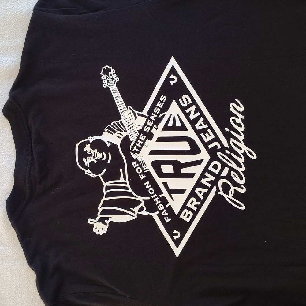 True Religion Diamond Buddha SS Cotton Tee. Jet Black Color. Size L